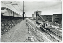 405513 Afbeelding van de werkzaamheden ten behoeve van de verdubbeling van de spoorlijn tussen het Centraal Station en ...